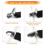 attaches drap métal élastique blanc noir utilitaires clips ressorts ensemble fixations couvertures lit canapé