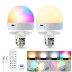 ampoule led rechargeable e27 usb multi couleur moderne télécommande câble type facettes brillantes camping