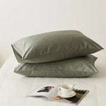 taies d'oreiller coton égyptien gris uni haute qualité maison 48x74cm respectueux environnement