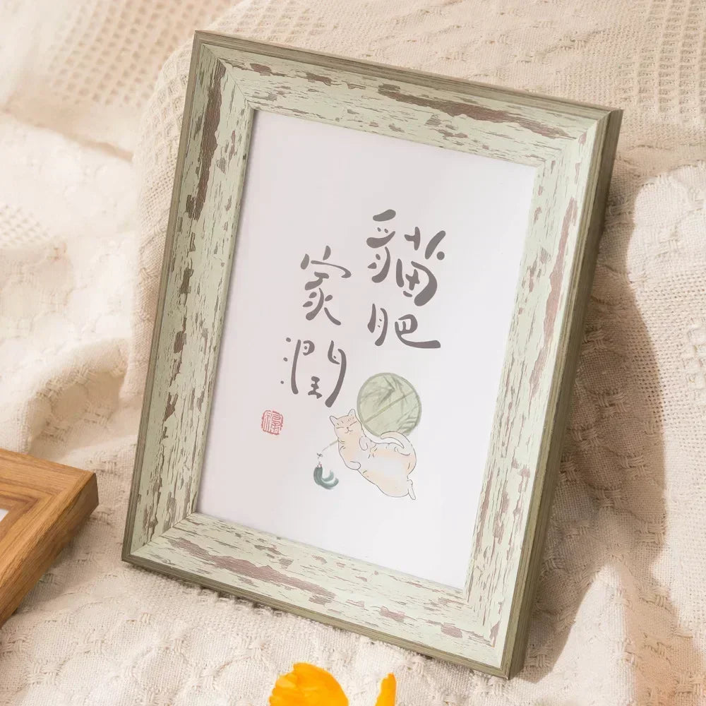 cadre photo bois naturel rustique classique support table salon chambre