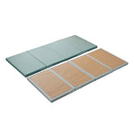 tapis pliable tissé noix coco gris clair bleu céladon moderne pratique
