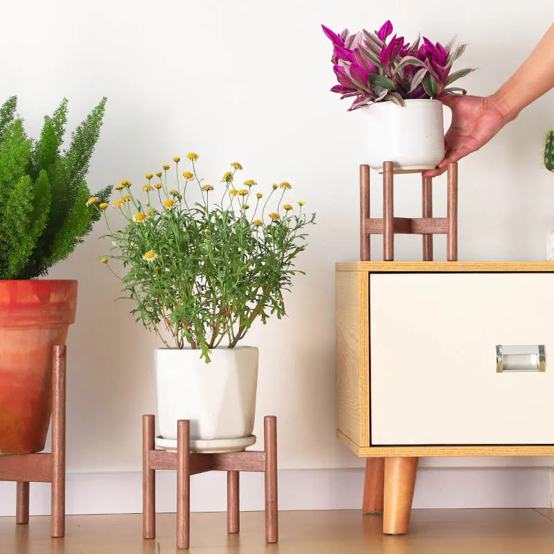 support plante bois naturel moderne minimaliste intérieur extérieur balcon jardin pot fleur.storage display organization