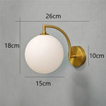 applique murale moderne or transparent sphérique led minimaliste fixée mur