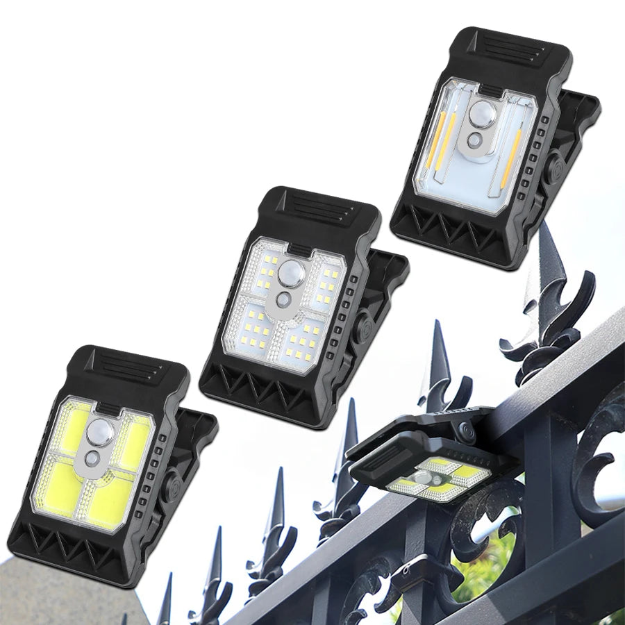 lumière solaire led détecteur mouvement noir moderne ip65 abs rechargeableextérieur clips facile contemporain