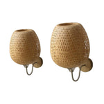 lampe murale moderne tissage rotin marron clair éclairage quotidien cuisine salle manger chambre coucher