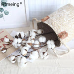 décoration intérieure bouquet coton blanc feuilles vertes tiges brunes naturel rustique mariage anniversaire festivités