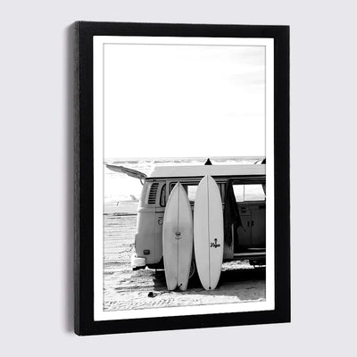 Cadre photo A4 13x18 cm noir avec affiche nordique plage mer