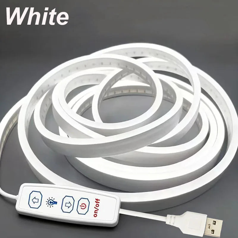ruban led néon flexible 5v usb blanc blanc chaud lisse moderne minimaliste ajustable intensité