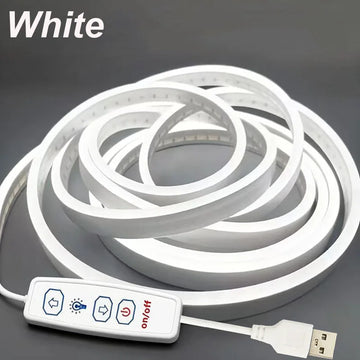 ruban led néon flexible 5v usb blanc blanc chaud lisse moderne minimaliste ajustable intensité