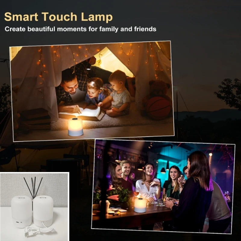 lampe tactile rechargeable led blanc moderne sans fil usb ambiance chambre table