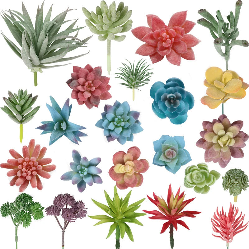 plantes succulentes artificielles décoratives modernes feuilles colorées intérieur extérieur exposé bricolage accessoire jardin réaliste