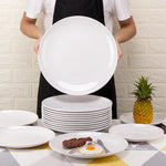 assiettes blanches rondes opaques modernes plastique 10 11 12 14 pouces