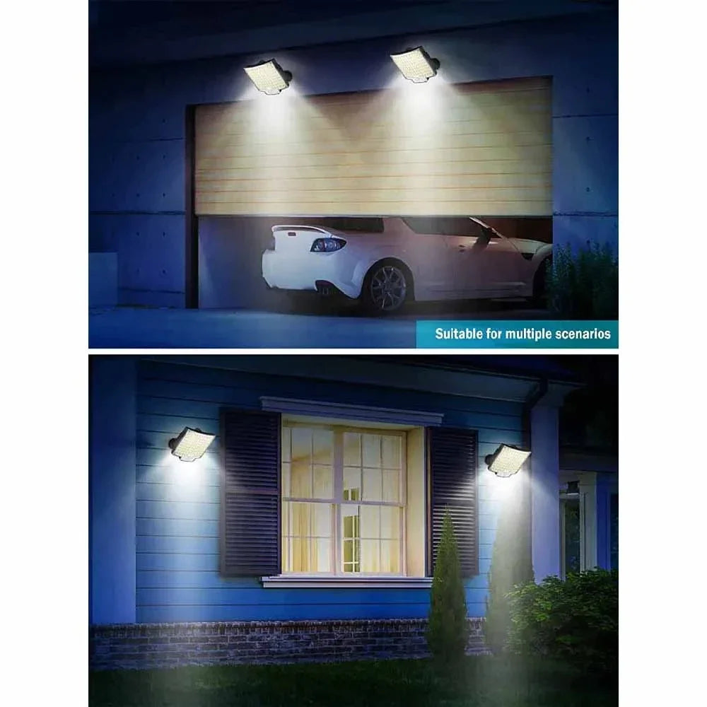 lampe solaire murale moderne capteur mouvement télécommande ip65 étanche led noir bleu blanc