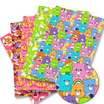 serviettes papier multicolores motifs personnages mignons coeurs arc ciel champignons dessin animé