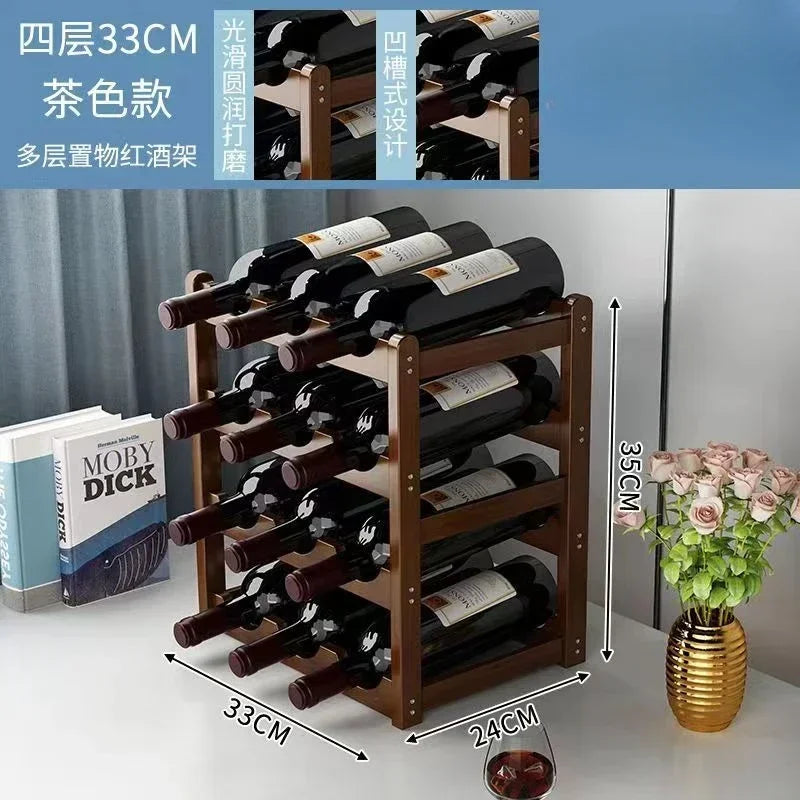 présentoir vin bois moderne marron 43x24cm étages almacenamiento bouteilles décoration maison