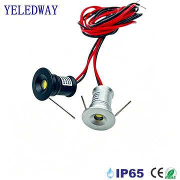 Spot LED noir argent 12V 1W IP65 30° 120° câble 47cm modernes