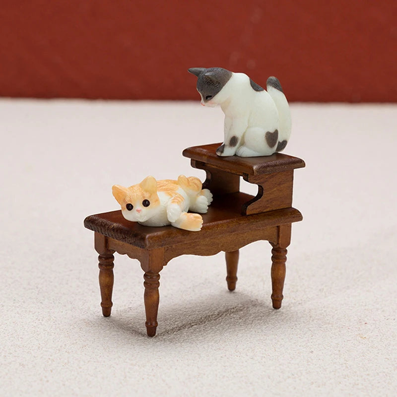 tables miniatures bois rustique chats miniature bouteille verre paille livreDecorationFantaisieScienceFiction