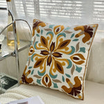 taies d'oreiller coton polyester ethnique floral brodées couleurs vives motifs géométriques coussins deco 45x45cm
