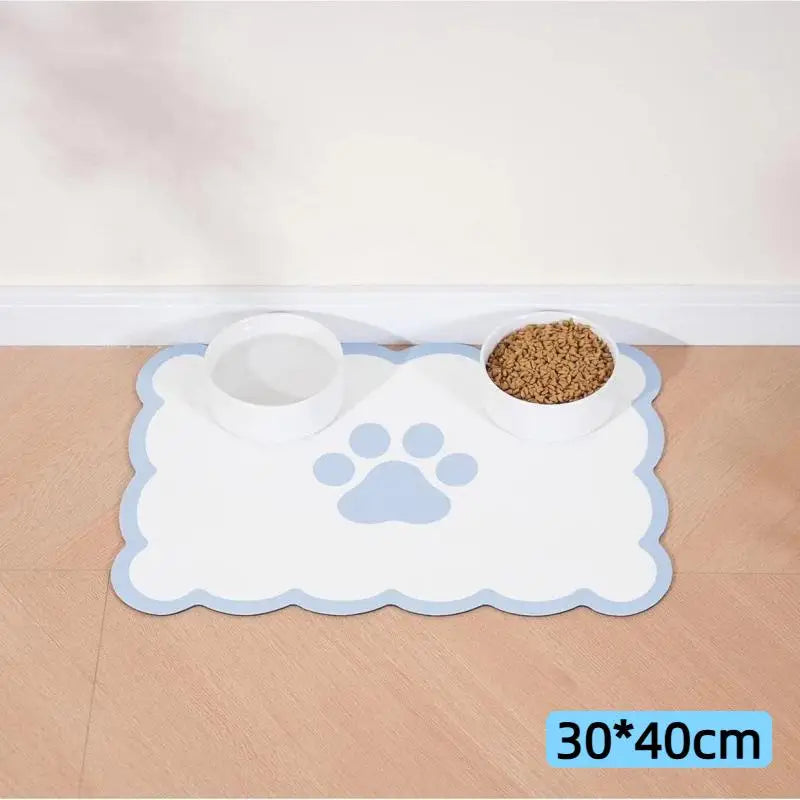 tapis animaux vert olive moderne bols céramique antidérapants motifs pattes
