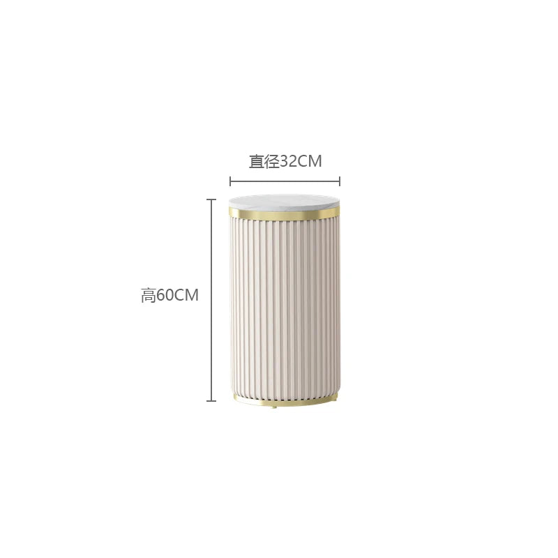 support décoratif moderne marbre doré bleu orange marron beige rayures verticales hauteur 60cm 80cm