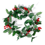 guirlande noël baies rouges feuilles vertes décoration intérieure noël traditionnelle festive adhésive naturelle artificielle