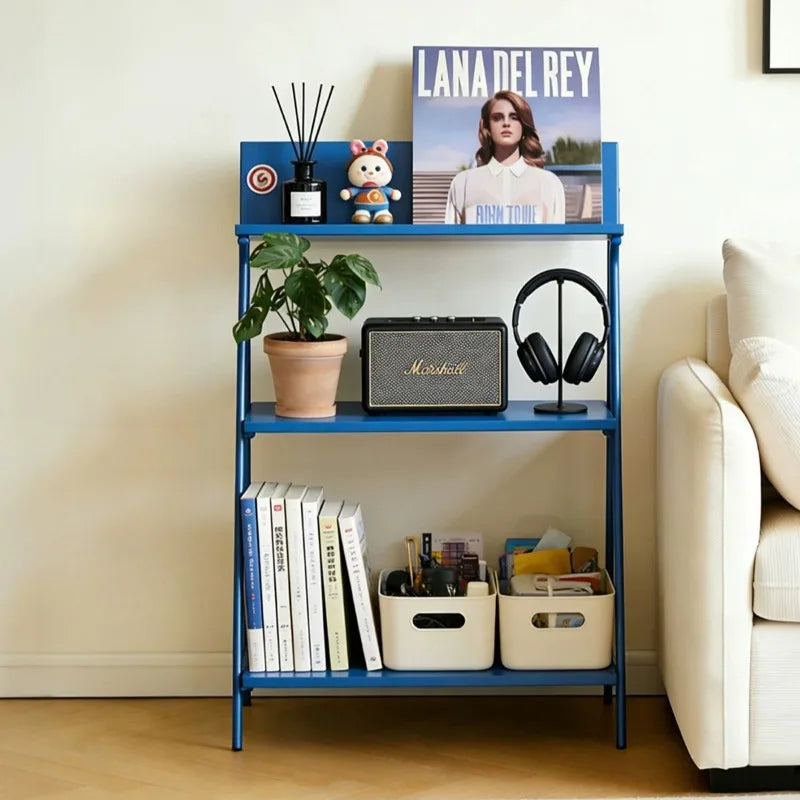 étagère pliable moderne bleu lisse rangement salon jardin plante livre décoration