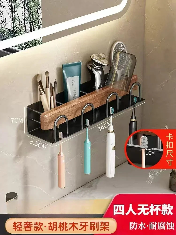 étagères salle bain modernes rustiques bois aluminium non perforées installer murales serviettes brosse dents
