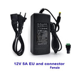 transformateur éclairage 12v 5a noir prise us uk eu led 60w adaptable cable international