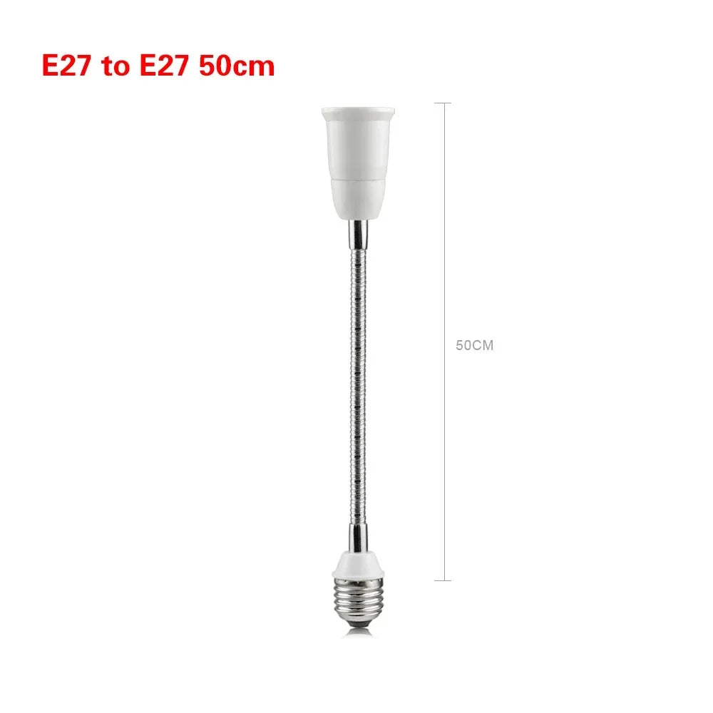 adaptateur culot lampe blanc doré texture métallique moderne câble flexible 20cm 30cm 40cm 50cm