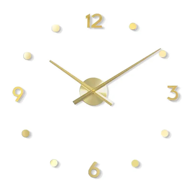 horloge murale moderne minimaliste quartz marron noir doré aiguille simple face unique