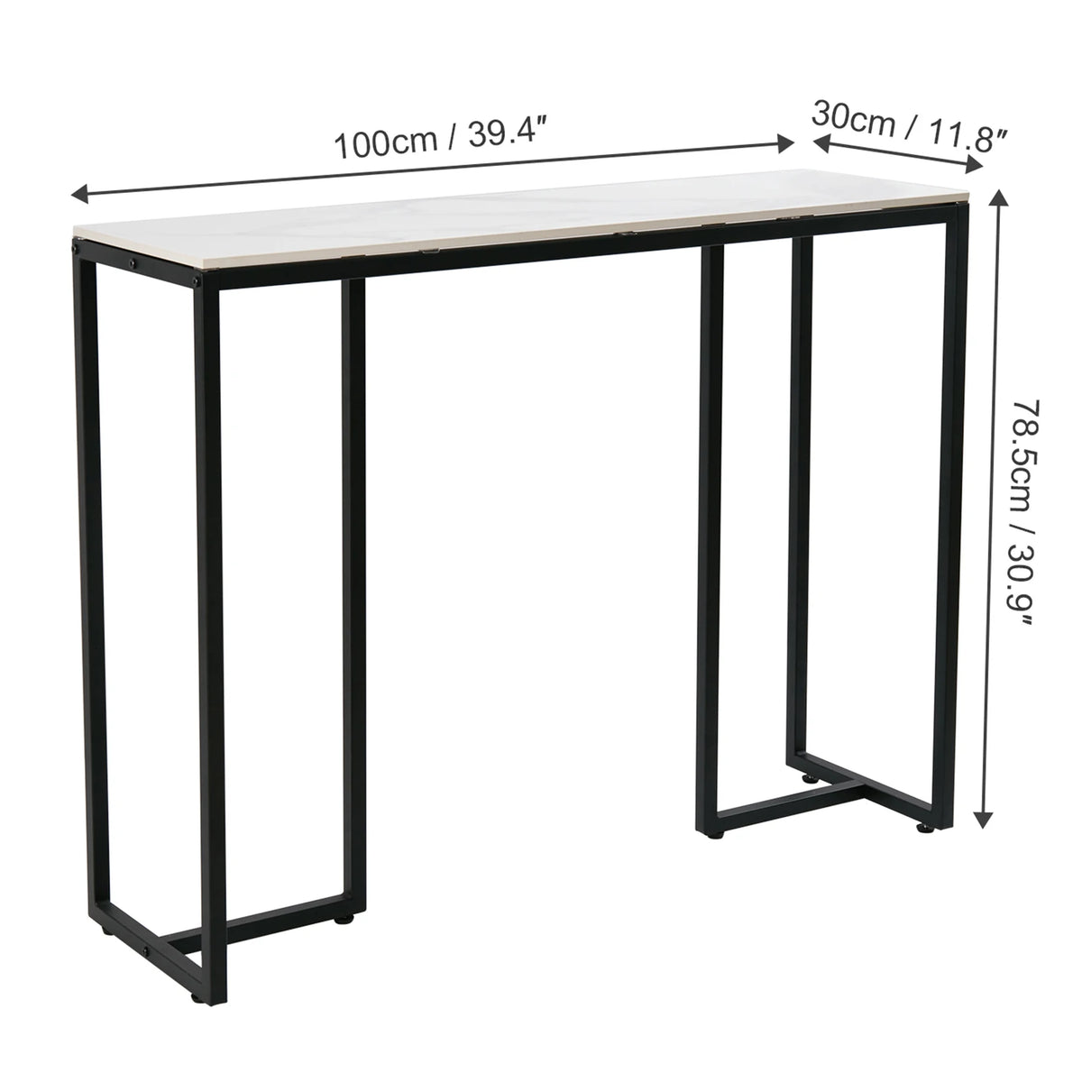 table console moderne marbre blanc noir minimaliste pieds simples