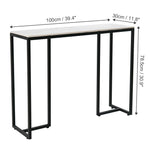table console moderne marbre blanc noir minimaliste pieds simples