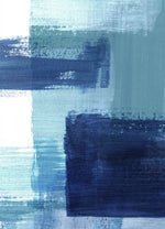 toile d'art abstraite contemporaine bleu gris blanche peinture aquarelle minimaliste sans cadre