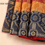 serviette table patchwork bleu marine rouge orange géométrique traditionnelle coton polyester hand made festive