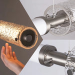 lampe suspendue moderne doré noir texture granulée câbles suspendus salon chambre restaurant étude