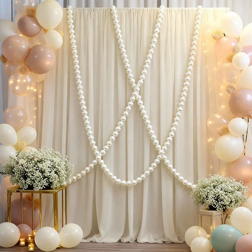 décoration murale guirlande blanches bleues roses anniversaire mariage festive élégante DIY