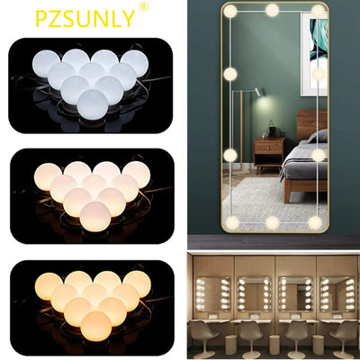 Miroir de maquillage LED dimmable USB 5V pour salle de bain avec éclairage Hollywood
