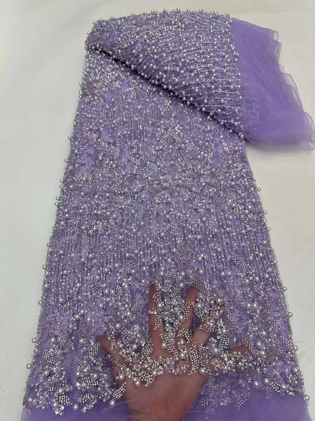 tissu polyester dentelle rose pâle vert violet bleu clair élégant orné haut qualité translucent