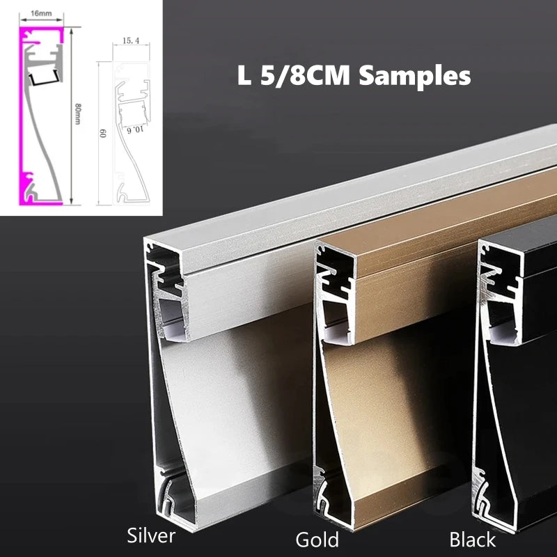 plinthes led noir blanc doré gris lisses contemporaines clips fixation h50 80mm
