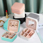boîtes bijoux simili cuir compartiments moderne miroir cordon fermeture vert rose gris noir blanc