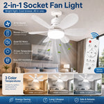 ventilateur lumière led télécommande modes blanc moderne fixations vis chambre salon