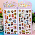 sticker 3d lumineux multicolore cartoon animal personnage adhésif portable téléphone decoration pack five