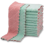 serviettes cuisine microfibre rose gris vert absorbantes double face utilitaires modernes