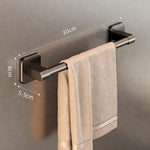 porte serviettes mural aluminium argenté lisse moderne adhésif salle bain simple robuste 30cm 40cm