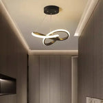 lampe suspendue moderne anneau entrelacés or noir blanc 24cm 30cm