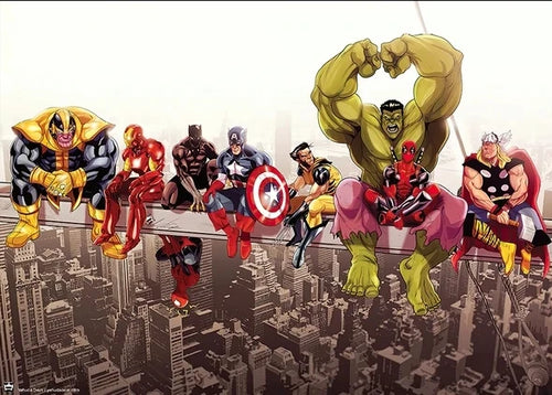 tableau toile super héros marvel avengers spider man hulk décoration chambre enfant art mural