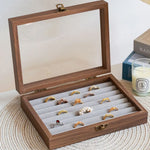 boîte rangement bijoux velours bois élégante or blanc diamants classique opaquet