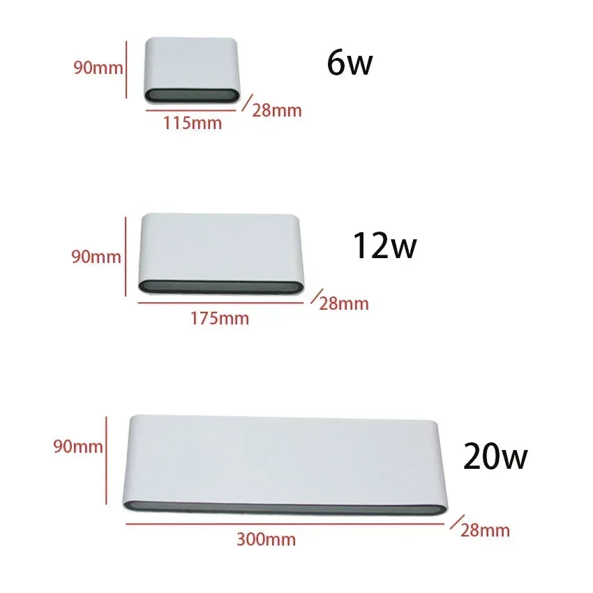 appliques murales led modernes 6w 12w 20w verre trempé ip65 hydrofuge