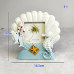 cadre photo bois méditerranéen coquillage étoile mer décoratif plage vieux aspect posable