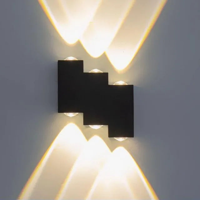 applique murale led noir géométrique contemporain éclairage mur fixé 90260v 60249 lumens chambre entrée